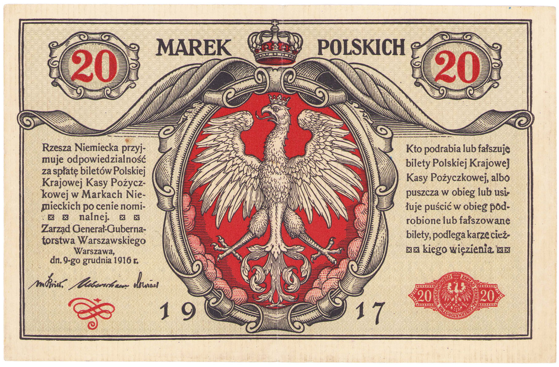 20 marek polskich 1916 seria A, Generał